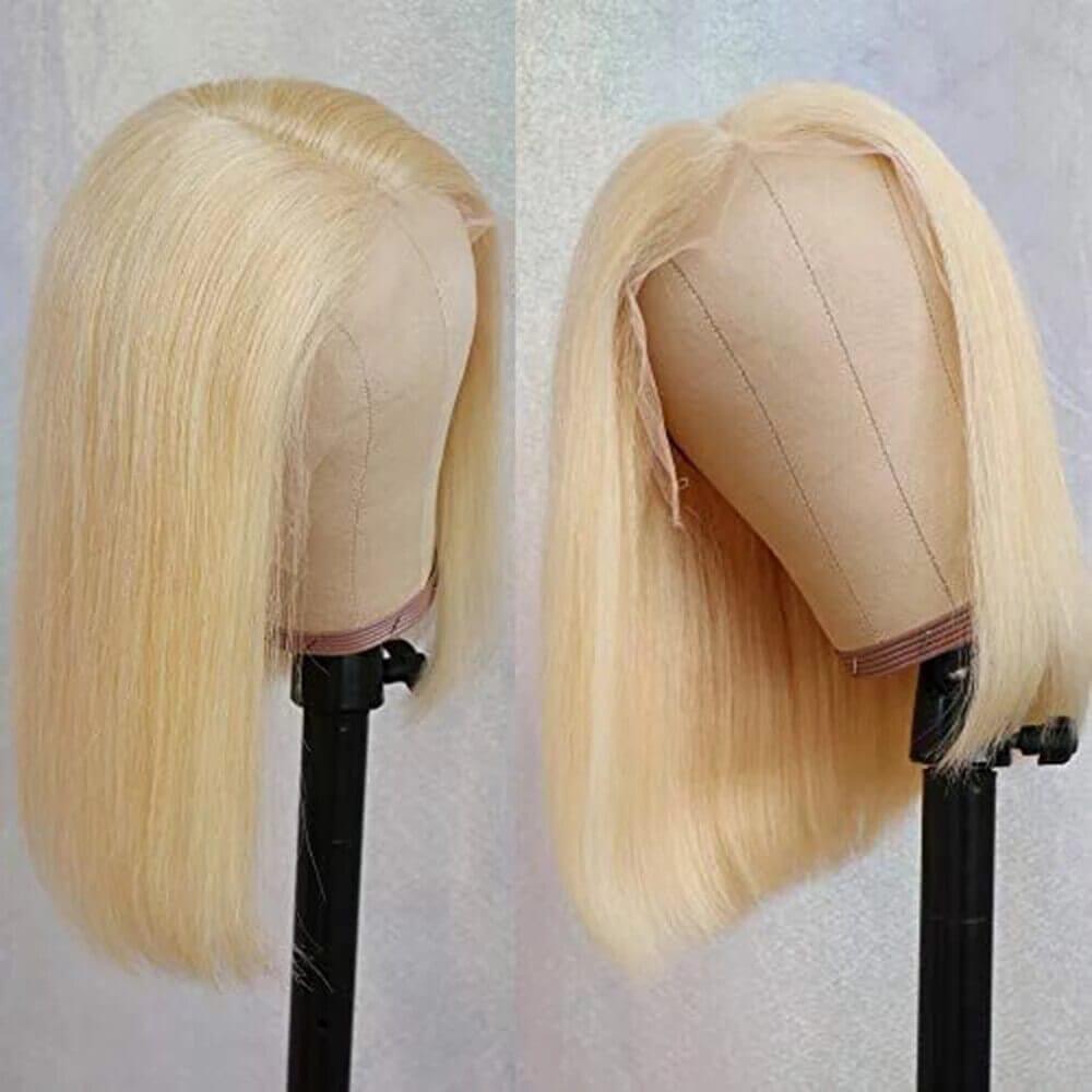 13x1 T Part Lace Frontal 613 Bob Wig Virgin Human Hair Pre Plucked - Superlovehair